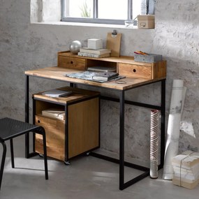 Bureau van eikenhouten fineer met klein opzetstuk, Hiba