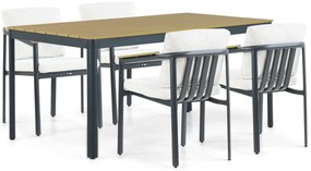 Tuinset 4 personen 160 cm Aluminium Grijs Santika Furniture Santika