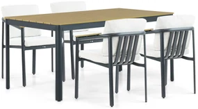 Tuinset 4 personen 160 cm Aluminium Grijs Santika Furniture Santika