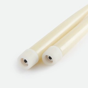 Set van 2 ledkaarsen, van was, hoogte 24,5 cm