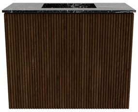 Mondiaz Joya DLux 50cm toiletmeubel walnut met wastafel faye midden zonder kraangat lava