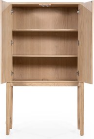 Licht Eiken Kast Op Hoge Poten - 90x40x150cm.