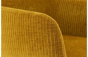 Goossens Excellent Eetkamerstoel Binn geel stof graden draaibaar met return functie met armleuning, stijlvol landelijk