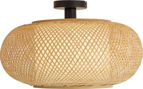 Smart plafondlamp bamboe met witte binnenkant incl. Wifi A60 - Liva