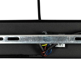 Art deco hanglamp zwart en smoke glas 3-lichts - Pallon