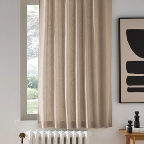 Gordijn in gewassen linnen met verdekte lussen, radiator, Onega