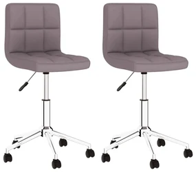 vidaXL Eetkamerstoelen draaibaar 2 st stof taupe