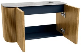 Mondiaz Joya DLux 70cm toiletmeubel ronding links oak met wastafel faye rechts 1 kraangat glace