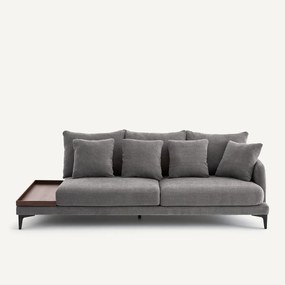Halve bank met tafelblad, van polyester en katoen, MODERNISTE