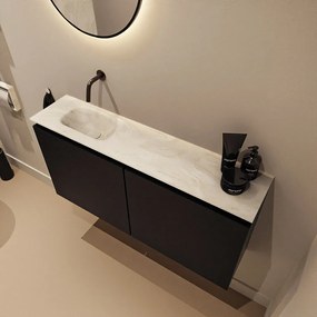 Mondiaz Ture DLux toiletmeubel 100cm urban met wastafel ostra links zonder kraangat