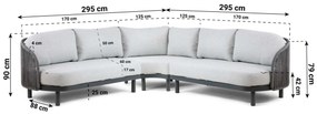 Hoek loungeset 5 personen Aluminium/rope Grijs  Santika Furniture Santika
