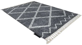 Tapijt BERBER ASILA B5970 grijskleuring / witrand ,  Barber , marokkaanse shaggy