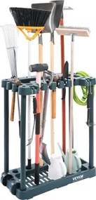 VEVOR Tuingereedschapstandaard 75x35x82cm Gereedschapshouder Organizer PP Multifunctionele Tuingereedschap Opbergrek 10 Gereedschapsvakken Anti-kantelsysteem Tuingereedschaphouder Bezemhouder Garage Tuinkamer