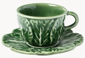 Handbeschilderde XS koffiekopjes Cabbage met schoteltjes, 4 stuks