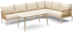Hoek loungeset 5 personen Aluminium/wicker Taupe Coco Ibiza