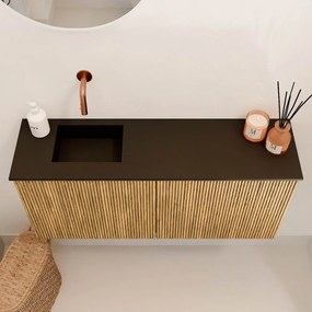 Mondiaz Joya 90cm toiletmeubel oak met wastafel faye links zonder kraangat urban