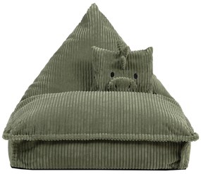 Kinder Zitzak Dino Lounger & Kussen Set - Groen