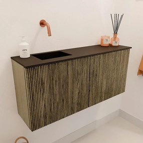 Mondiaz Joya 90cm toiletmeubel dusk met wastafel faye links zonder kraangat urban
