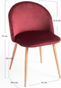 Set 4 Vint Fluwelen Stoelen