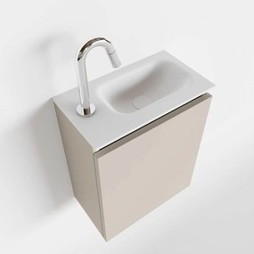 Mondiaz Ture 40cm toiletmeubel linen met wastafel talc rechts 1 kraangat