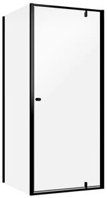 Sealskin Contour draaideur met zijwand 90x90 cm, 200 cm hoog, zwart, 6 mm helder veiligheidsglas CCD180906195100