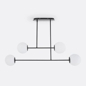 Hanglamp in metaal en opaline glas, Atea