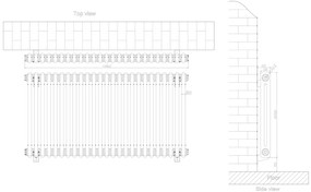 Eastbrook Rivassa 2 koloms radiator 115x60cm staal 1573W chroom