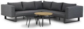 Hoek loungeset 5 personen Aluminium/Outdoor textiel/Aluminium/teak Grijs  Lifestyle Garden Furniture Club/Enchante