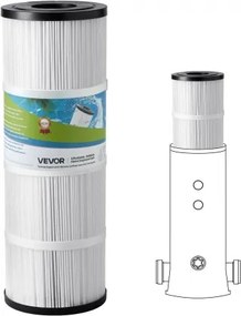VEVOR zwembadfilterpatroon, vervangingsfilter van 4,6 m², compatibel met Hayward C500, CX500-RE, Pleatco, veilig voor kinderen en huisdieren, drievoudig geplooid, gemakkelijk schoon te maken, 508 x 178 mm, 1 verpakking