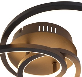 Plafondlamp zwart 45 cm incl. LED 3 staps dimbaar - Rowin Design rond Binnenverlichting Lamp