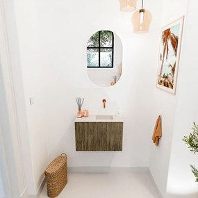 Mondiaz Joya DLux 60cm toiletmeubel dusk met wastafel faye rechts zonder kraangat meli