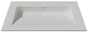 Lambini Designs Flora solid surface wastafel 80cm met kraangat wit mat