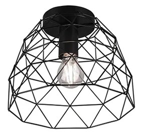 Moderne plafondlamp zwart 27 cm - Jaap Modern E27 rond Binnenverlichting Lamp