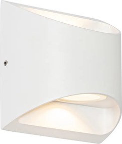 Moderne buiten wandlamp wit incl. LED 2-lichts IP54 - Mal