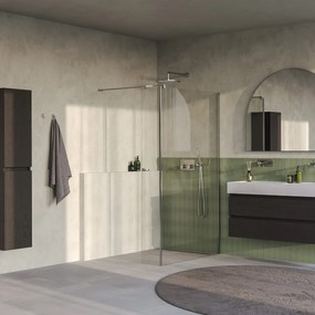 Brauer Oblivion inloopdouche helder glas 120cm met 30cm zijwand RVS geborsteld PVD