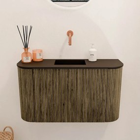 Mondiaz Joya 75cm toiletmeubel ronding links/rechts dusk met wastafel faye midden zonder kraangat urban