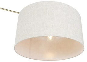 Vloerlamp goud met kap lichtgrijs 50 cm verstelbaar - Editor Design, Modern E27 Binnenverlichting Lamp