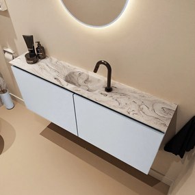 Mondiaz Ture DLux toiletmeubel 120cm clay met wastafel glace midden met kraangat