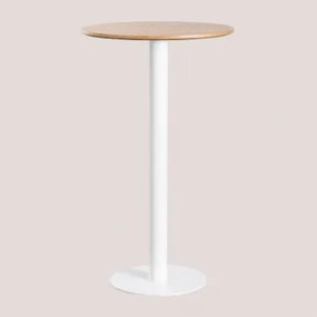 Ronde Hoge Barkruk Tafel Ø60 Cm In Mdf Xiren Ø60 Cm & Wit - Sklum