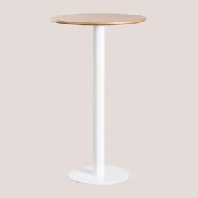 Ronde Hoge Barkruk Van Essenfineer Frappe Ø60 Cm & Wit - Sklum