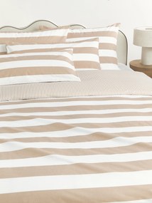 Gestreept katoenen dubbelzijdig dekbedovertrekset Lorena