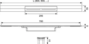 TECEdrainprofile douchegoot profielset 90cm geborsteld RVS zwart PVD