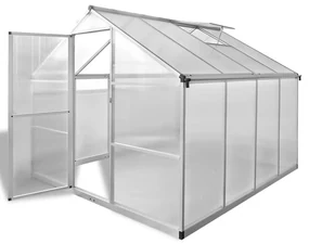 vidaXL Tuinkas versterkt aluminium met basisframe 6,05 m²