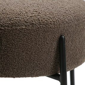 Dan-Form Orbit Eetkamerstoel Met Hoge Rugleuning Rond Boucle Bruin