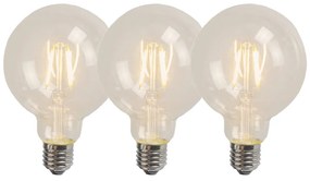 Set van 3 E27 LED filament G95 4W 320 lm 2700K