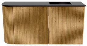 Mondiaz Joya 80cm toiletmeubel ronding links oak met wastafel faye rechts zonder kraangat urban