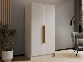 Kledingkast Arecibo 111, Gouden, Kasjmier, 200x102x51cm, 101 kg, Kledingkast deuren: Met scharnieren, Aantal planken: 4, Aantal planken: 4