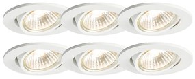 Set van 6 inbouwspots wit kantelbaar - Cisco