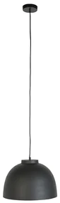 Eettafel / Eetkamer Hanglamp zwart met messing binnenkant 40 cm - Hoodi Industriele / Industrie / Industrial E27 rond Binnenverlichting Lamp