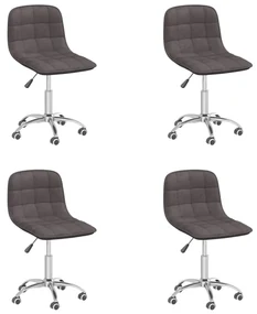 vidaXL Eetkamerstoelen draaibaar 4 st stof taupe